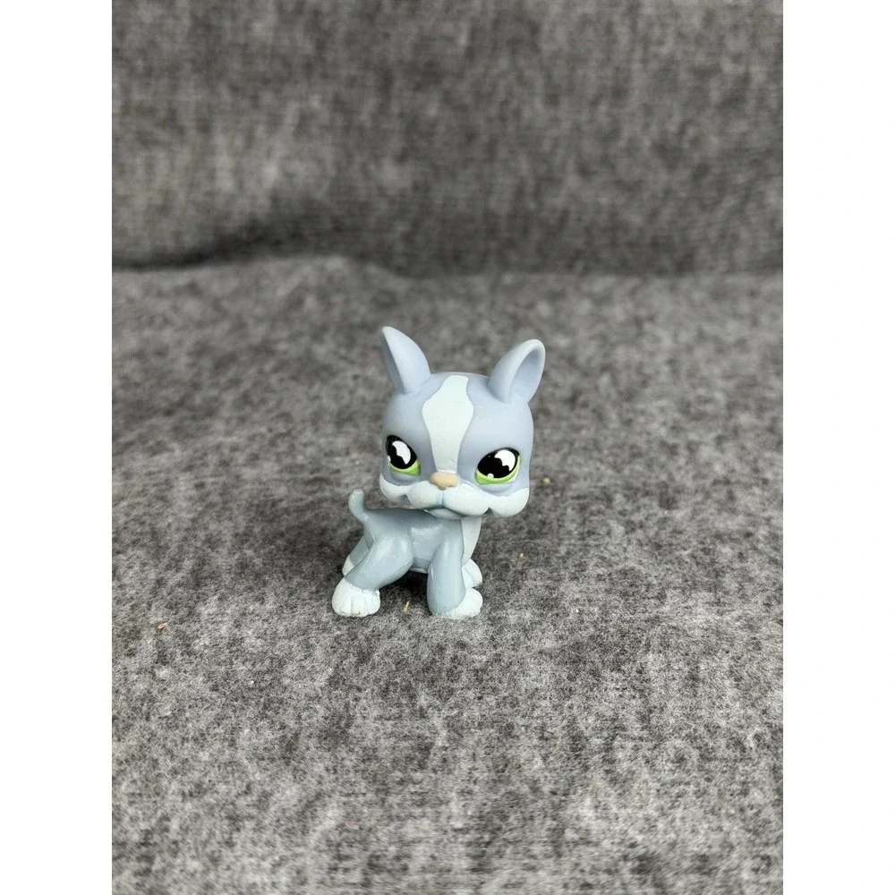 Hasbro Littlest Pet Shop‎ Gray Boston Terrier Dog #857 Figure 2004 LPS Toy C-037